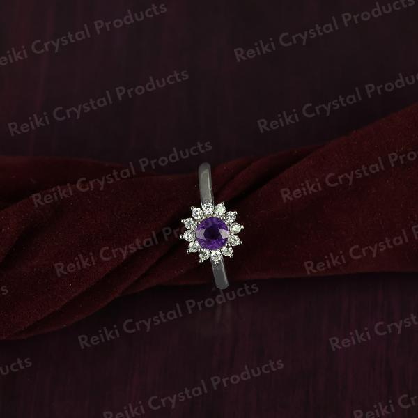 AAA Natural Amethyst Gemstone Adjustable Ring