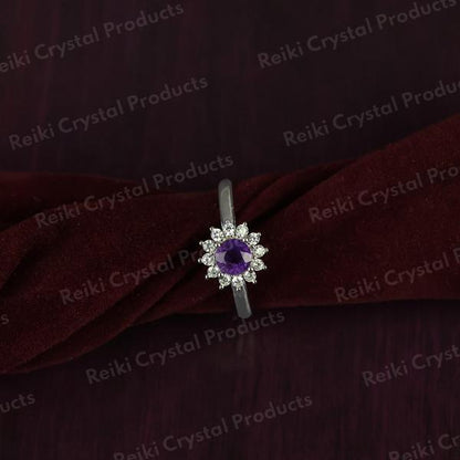 AAA Natural Amethyst Gemstone Adjustable Ring