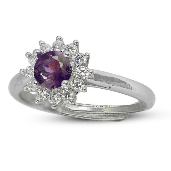 AAA Natural Amethyst Gemstone Adjustable Ring