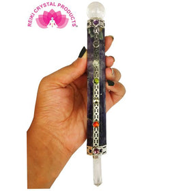 7 Chakra Crystal Healing Wand with Amethyst