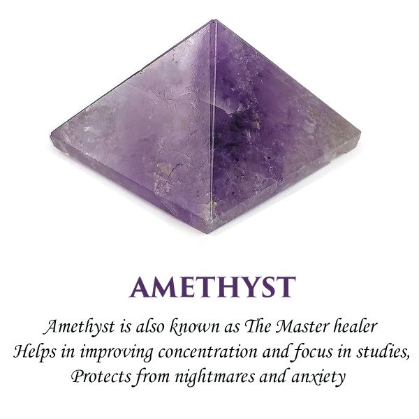 Reiki Charged Amethyst Pyramid for Meditation and Relaxation