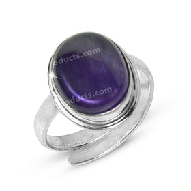 Natural Original Crystal Stone Adjustable Ring for Unisex