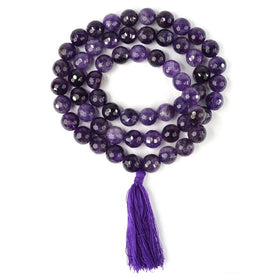 Natural Crystal Stone 12 mm Faceted Beads Mala for Unisex
