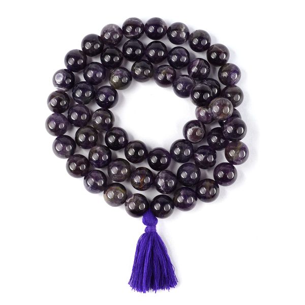 Natural Crystal Stone 12 mm Round Beads Mala for Unisex