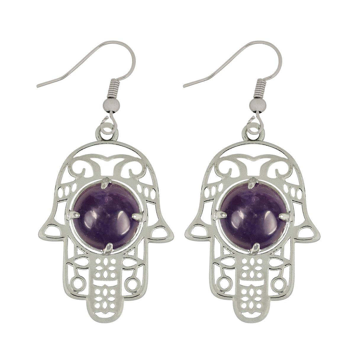 Crystal Stone Hamsa Shape Earrings for Girls Women