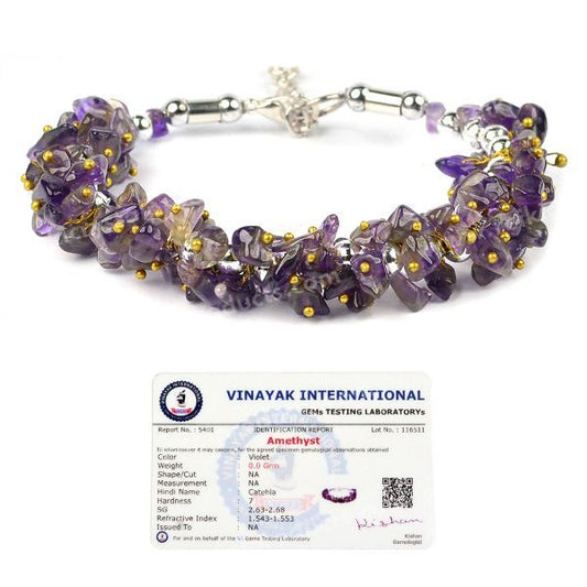 Certified Natural Crystal Stone Adjustable Chip Beads Bracelet