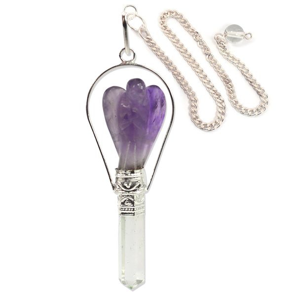 amethyst Angel Shape Crystal Dowser Pendulum 