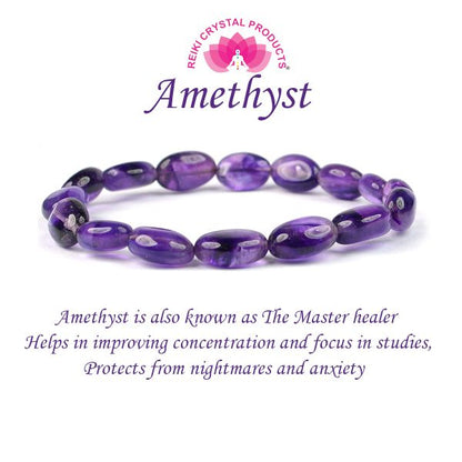 Natural Crystal Stone Oval Beads Bracelet