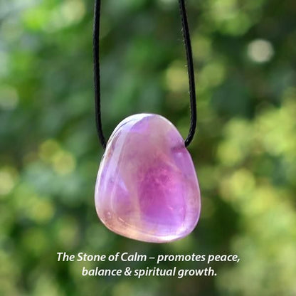 Natural Crystal Stone Tumble Pendant with Thread for Unisex
