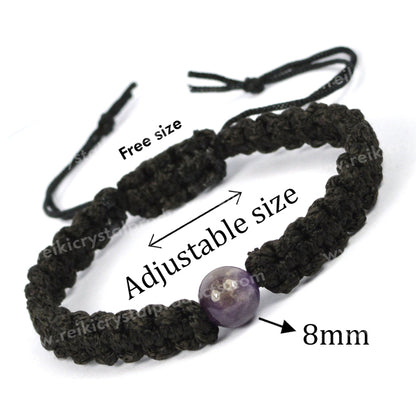 Natural Crystal Stone Macrame Nylon Cord Adjustable Energized By Reiki Grand Master