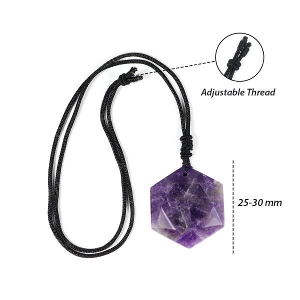 Natural Crystal Stone Star Shape Pendant with Thread for Unisex