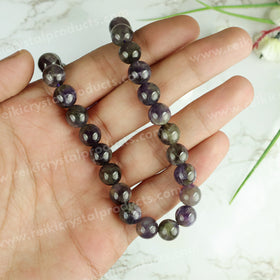 Amethyst gemstone 10mm faceted beads strand with purple color