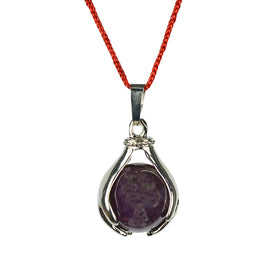 Natural Amethyst Pendant Hand Ball Shape Pendant for Unisex