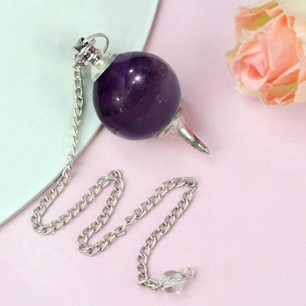 Natural Crystal Ball Dowser - Pendulam