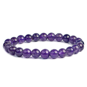 Natural Amethyst 8mm bead bracelet Reiki charged for calmness and clarity