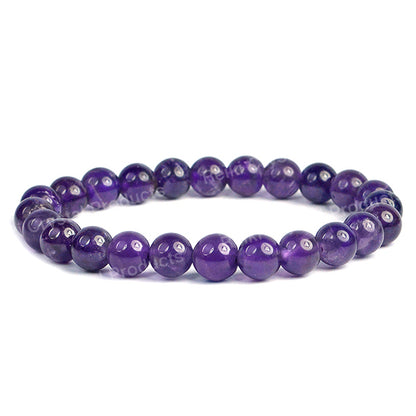 Amethyst 8 mm Round Bead Bracelet