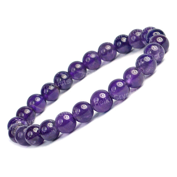 Natural Crystal Stones 8 mm Round Beads Bracelet