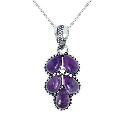 Natural Gemstone Crystal Pendant Locket with Chain for Women Girls