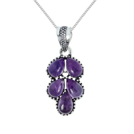 Natural Gemstone Crystal Pendant Locket with Chain for Women Girls