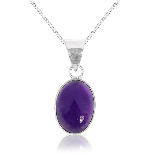 Natural Oval Shape Pendant Locket with Metal Chain for Unisex