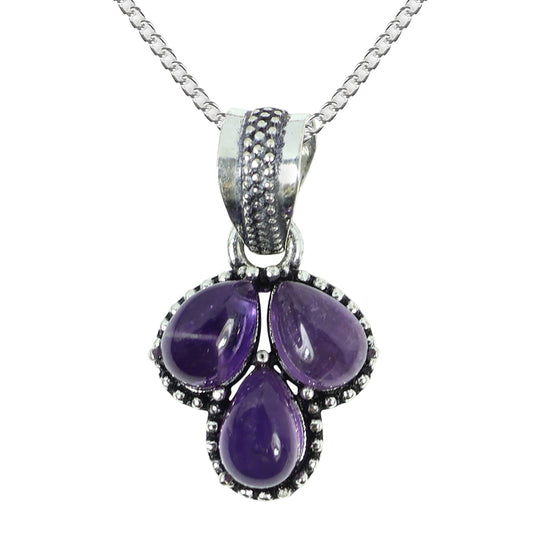 Natural Crystal Gemstone Pendant Locket with Chain for Women Girls
