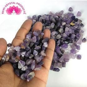 Amethyst Crystal / Stone Chips | Natural Amethyst Tumbled Chips for Reiki Healing, Meditation, Chakra Balancing, Crystal Grids, Resin Art, Vastu & Home Décor