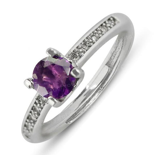 AAA Amethyst Gemstone Adjustable Ring