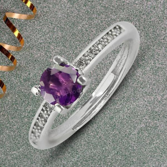 AAA Amethyst Gemstone Adjustable Ring