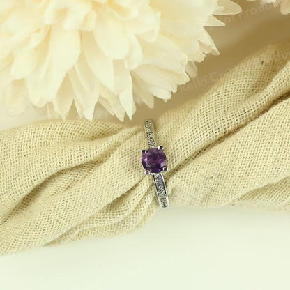 AAA Amethyst Gemstone Adjustable Ring