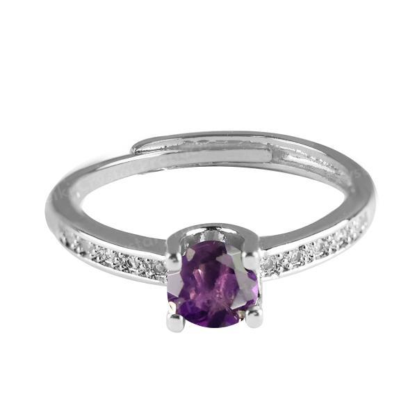 AAA Amethyst Gemstone Adjustable Ring