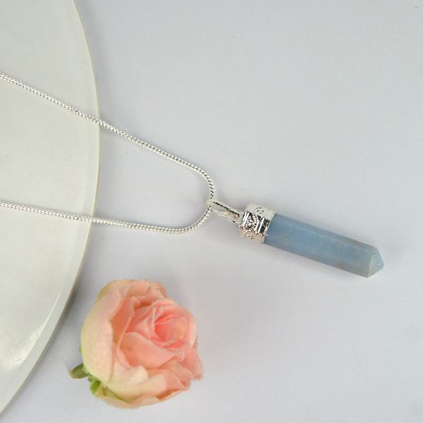 Natural AAA Pencil Shape Pendant - Locket With Metal Chain
