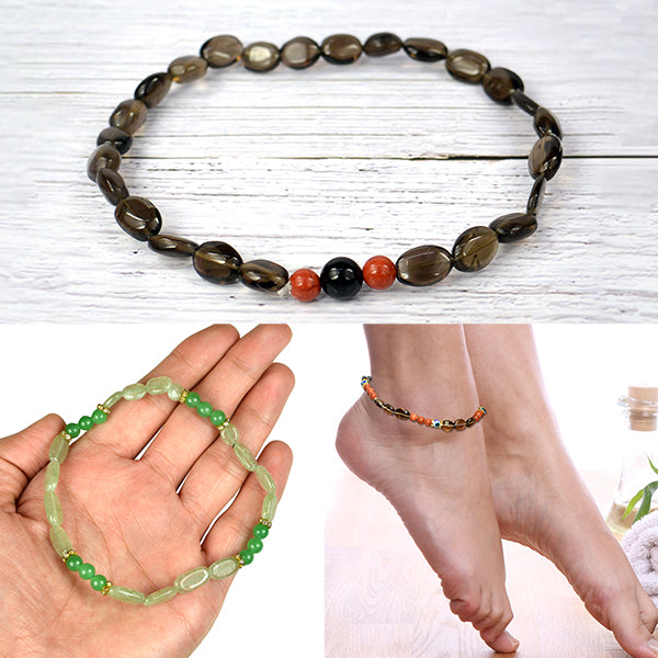 Natural Crystal Stone Anklet for Women Girls
