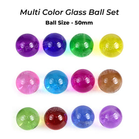 Colour Crystal Glass Ball Set Pack of 12 pc