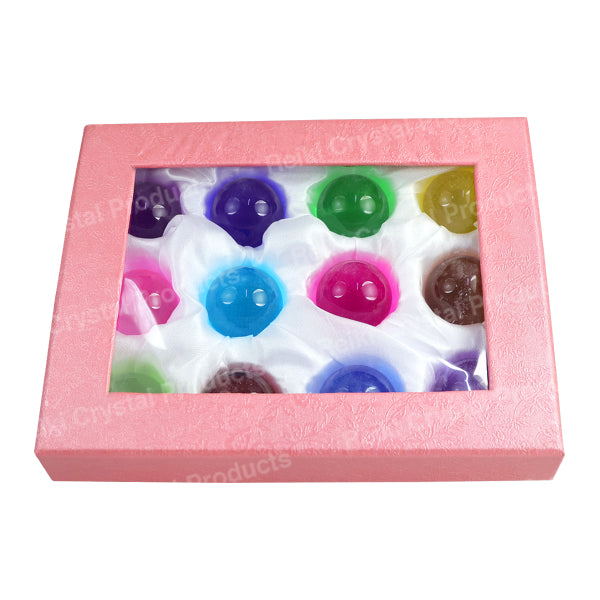 Colour Crystal Glass Ball Set Pack of 12 pc