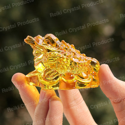 Feng Shui Glass Frog Showpiece