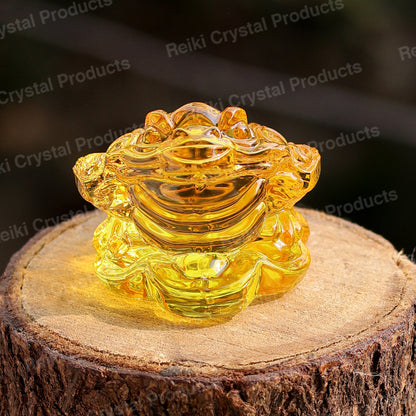 Feng Shui Glass Frog Showpiece