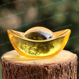 Feng Shui Glass Ingot Showpiece