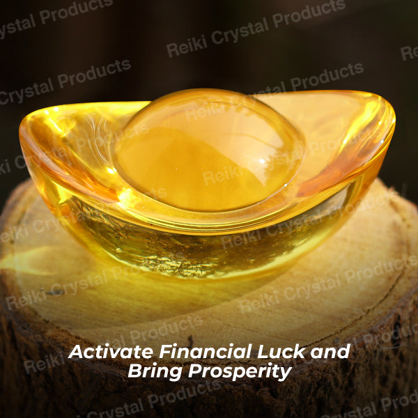 Feng Shui Glass Ingot Showpiece