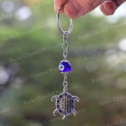 Evil Eye Tortoise Keychain for Keys Car Bike