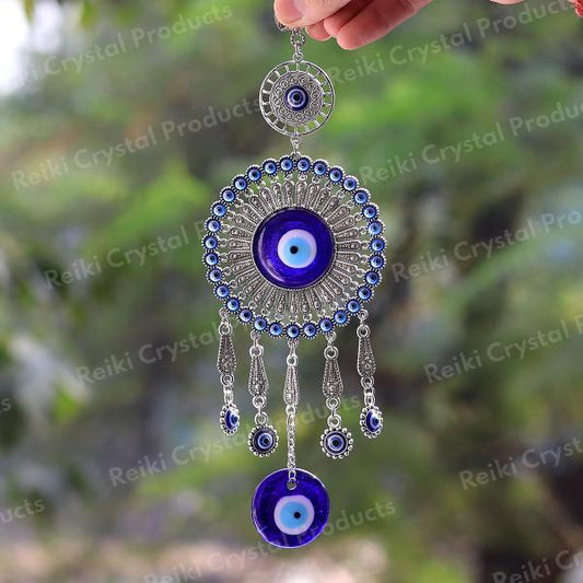 Metal Evil Eye Nazar Battu Wall Hanging for Home Office Size 25.4 cm (10 inch)