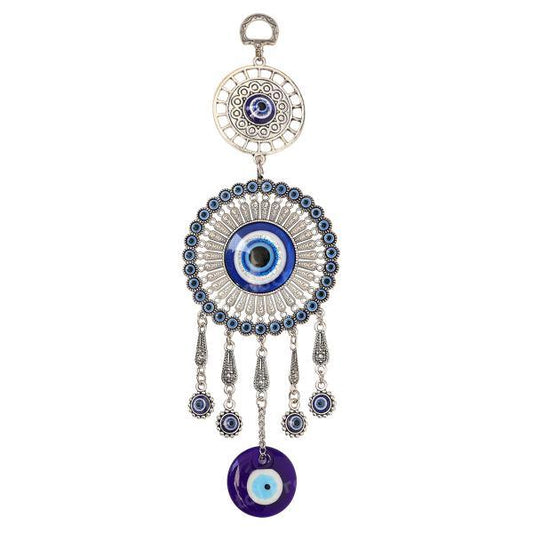 Metal Evil Eye Nazar Battu Wall Hanging for Home Office Size 25.4 cm (10 inch)