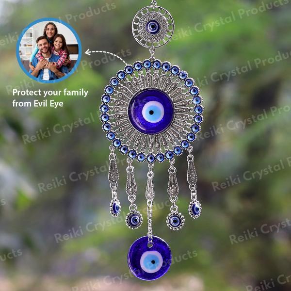 Metal Evil Eye Nazar Battu Wall Hanging for Home Office Size 25.4 cm (10 inch)