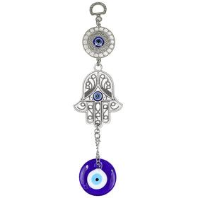 Metal Evil Eye Hamsa Hand Nazar Battu Wall Hanging for Home Office Size 177.5 mm
