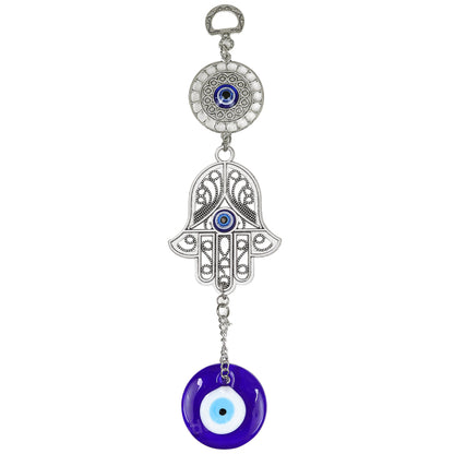 Metal Evil Eye Hamsa Hand Nazar Battu Wall Hanging for Home Office Size 177.5 mm