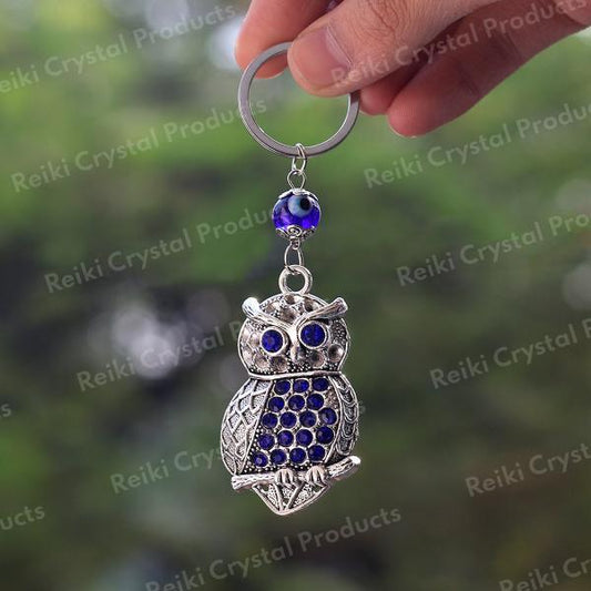 Evil Eye Owl Keychain for Keys Car Bike