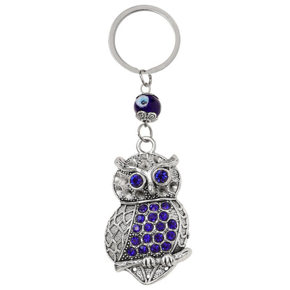 Evil Eye Owl Keychain for Keys Car Bike