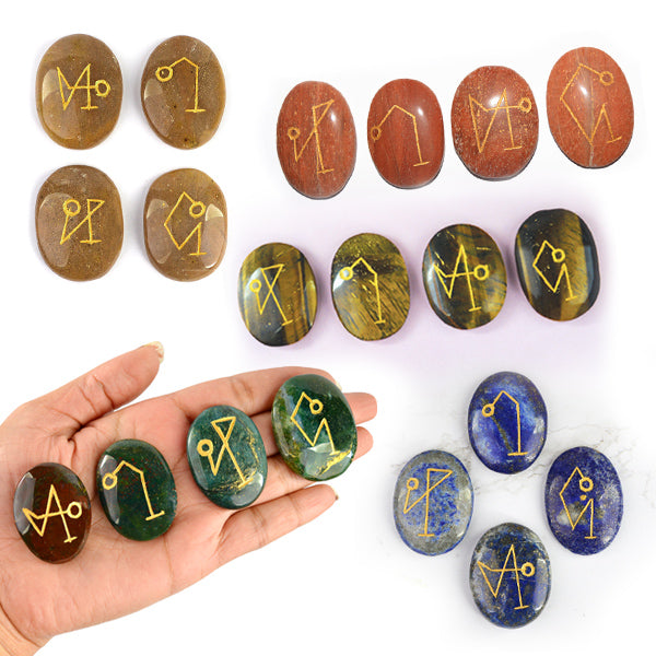 Natural Stone Oval Shape Arch Angel Sets 4 pcs