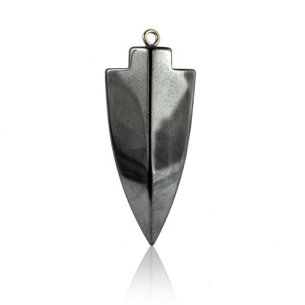 Hematite Crystal Stone Arrow Head Pendant