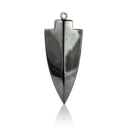 Hematite Crystal Stone Arrow Head Pendant