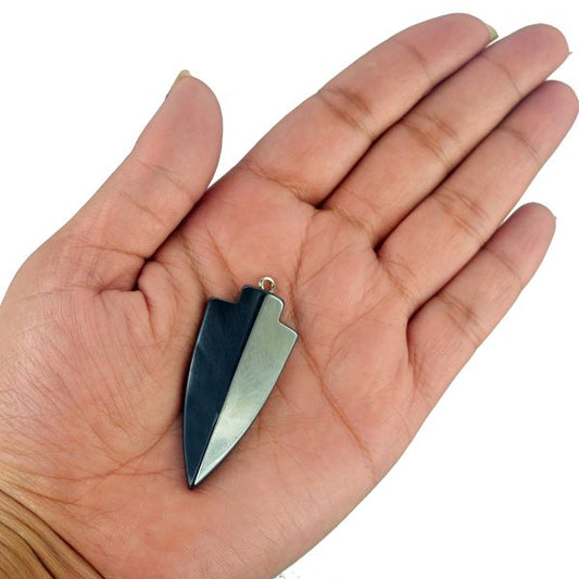 Hematite Crystal Stone Arrow Head Pendant